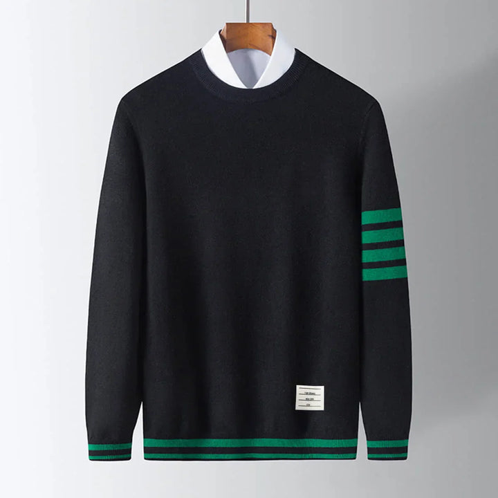 Levoire | Style Décontracté Élégant Pull À Col Rond Pour Hommes Noir