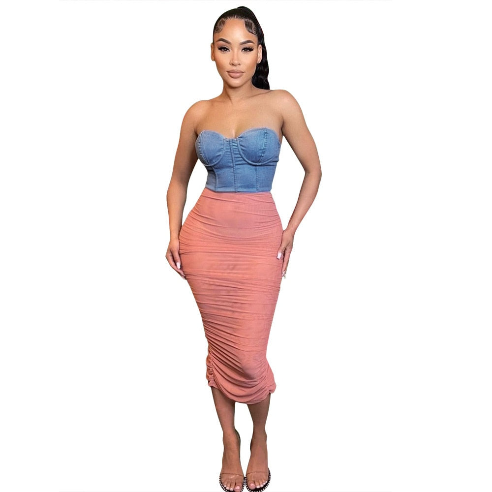 Levoire | Denim Pullonkumpu Robes Nettolanges Rosa
