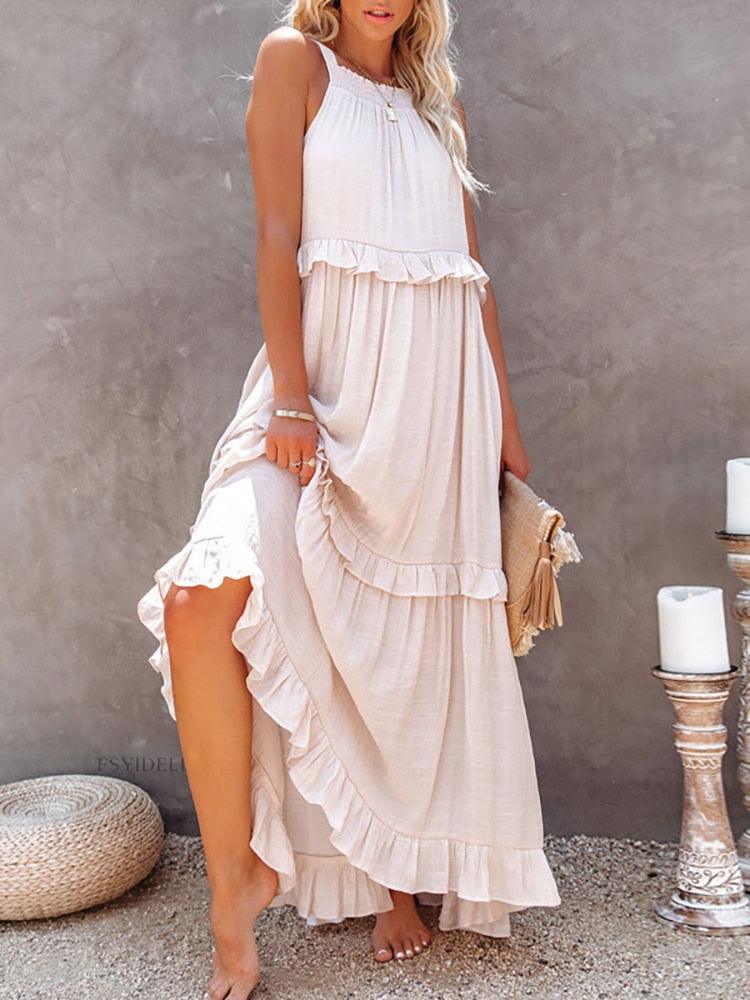 Levoire | Robe Midi Sans Manches Légère Été Vêtements De Loisirs