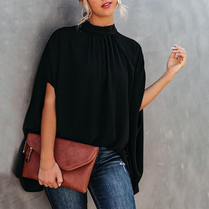 Levoire | Chemisier Ample Avec Manches Chauve-Souris Pour L'Été Mode Décontractée Streetwear Top Noir