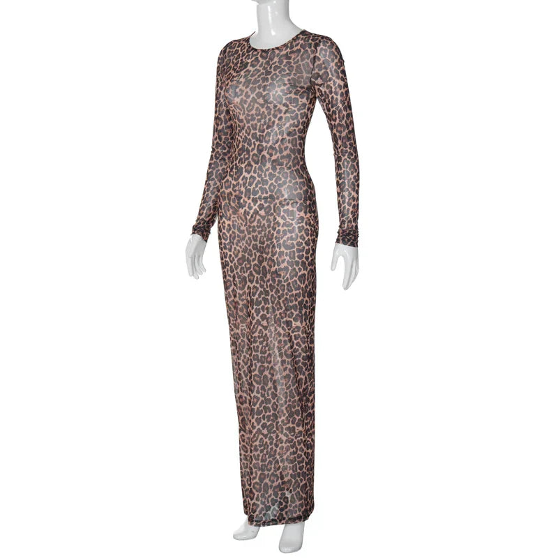 Levoire | Robe De Fête En Mesh Léopard
