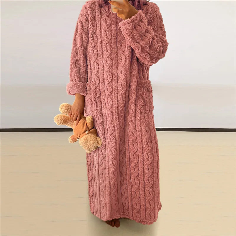 Levoire | Robe En Fleece Teddy Rosa