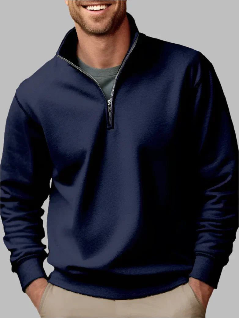 Levoire | Pull Masculin Décontracté Avec Zip Pour Le Temps Libre Marine