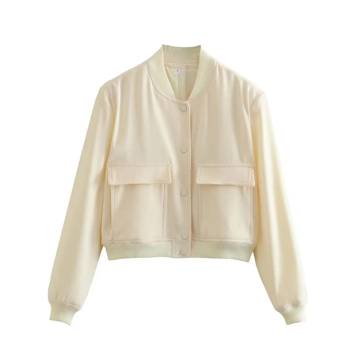 Levoire | Veste bomber à manches longues avec col et poches Beige