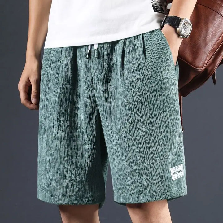 Levoire | Coton Lin Pantalons Courts Vert