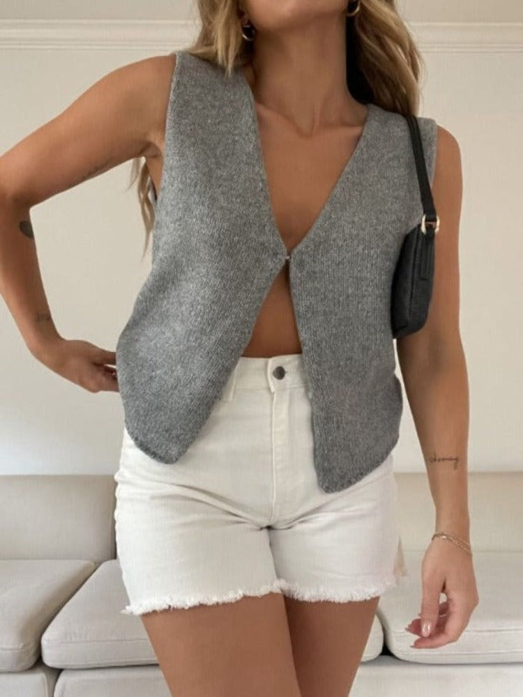 Levoire | Haut chic à trois boutons Gris