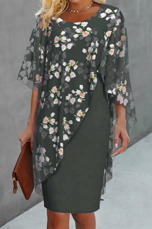 Levoire | Robe à fleurs pour femmes vert olive
