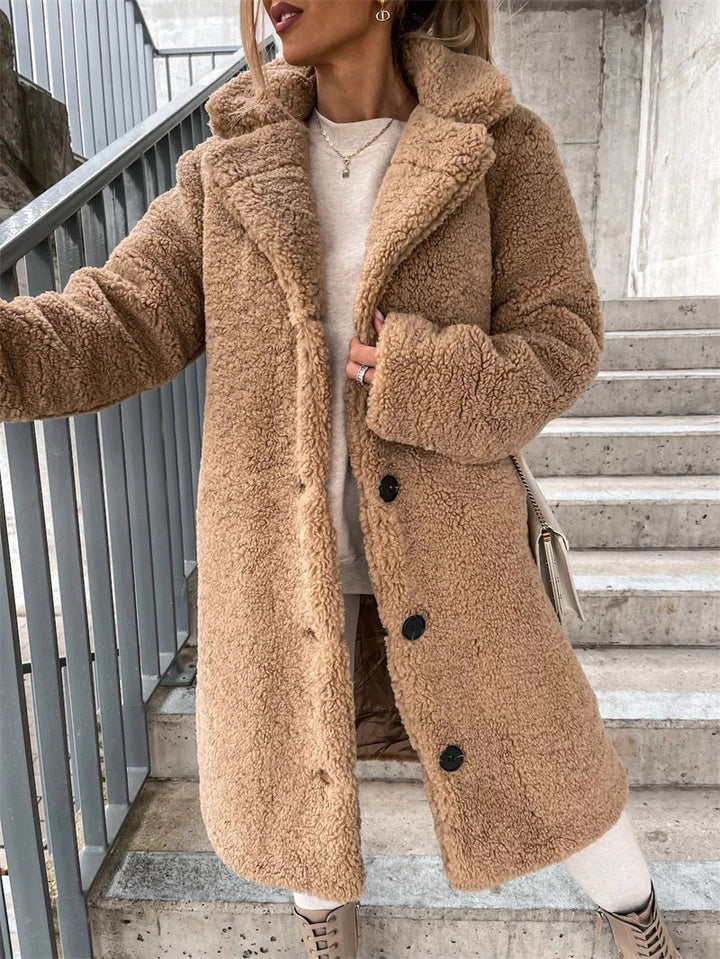 Levoire - Manteau long en peau de mouton Khaki
