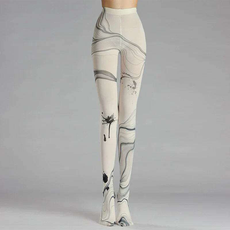 Levoire | Peinture Rétro Imprimée Collants 5 Taille unique