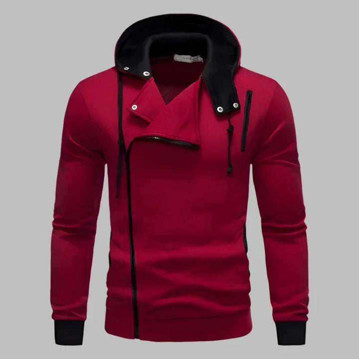 Levoire | Sweat À Capuche Stylé Pour Hommes Avec Fermeture Éclair Bordeaux