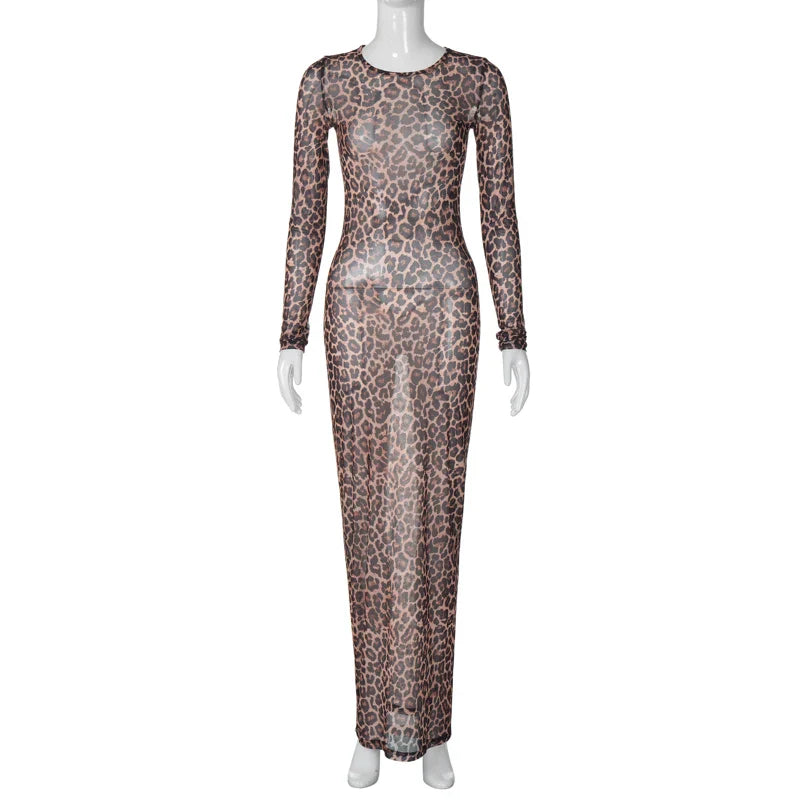 Levoire | Robe De Fête En Mesh Léopard