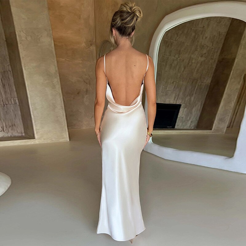 Levoire | Robe Longue Slim Sans Manches À Dos Nu