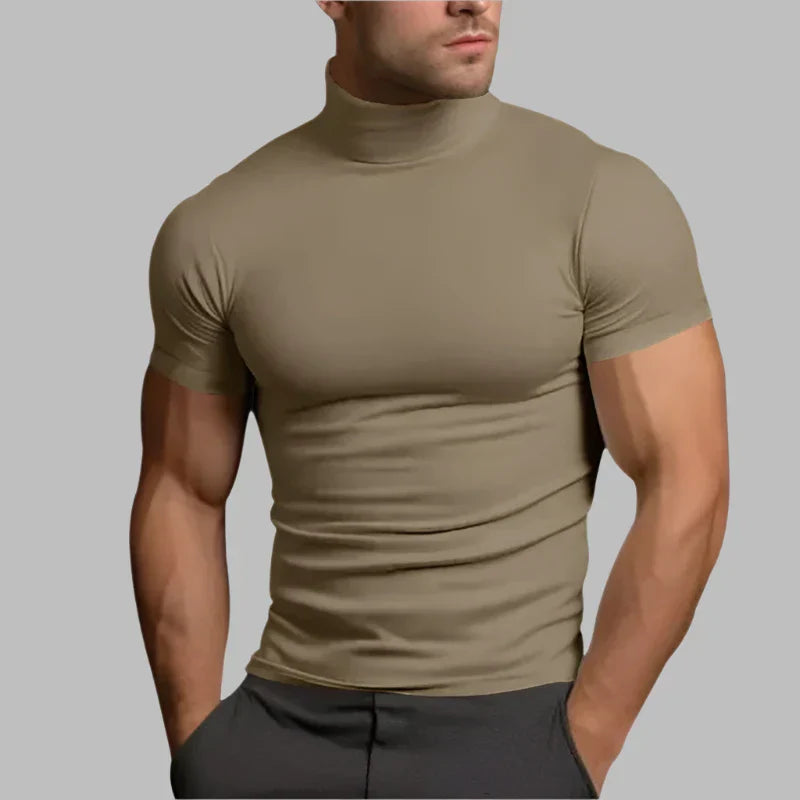 Levoire | T-Shirt Pour Hommes À Manches Courtes Ajusté Khaki