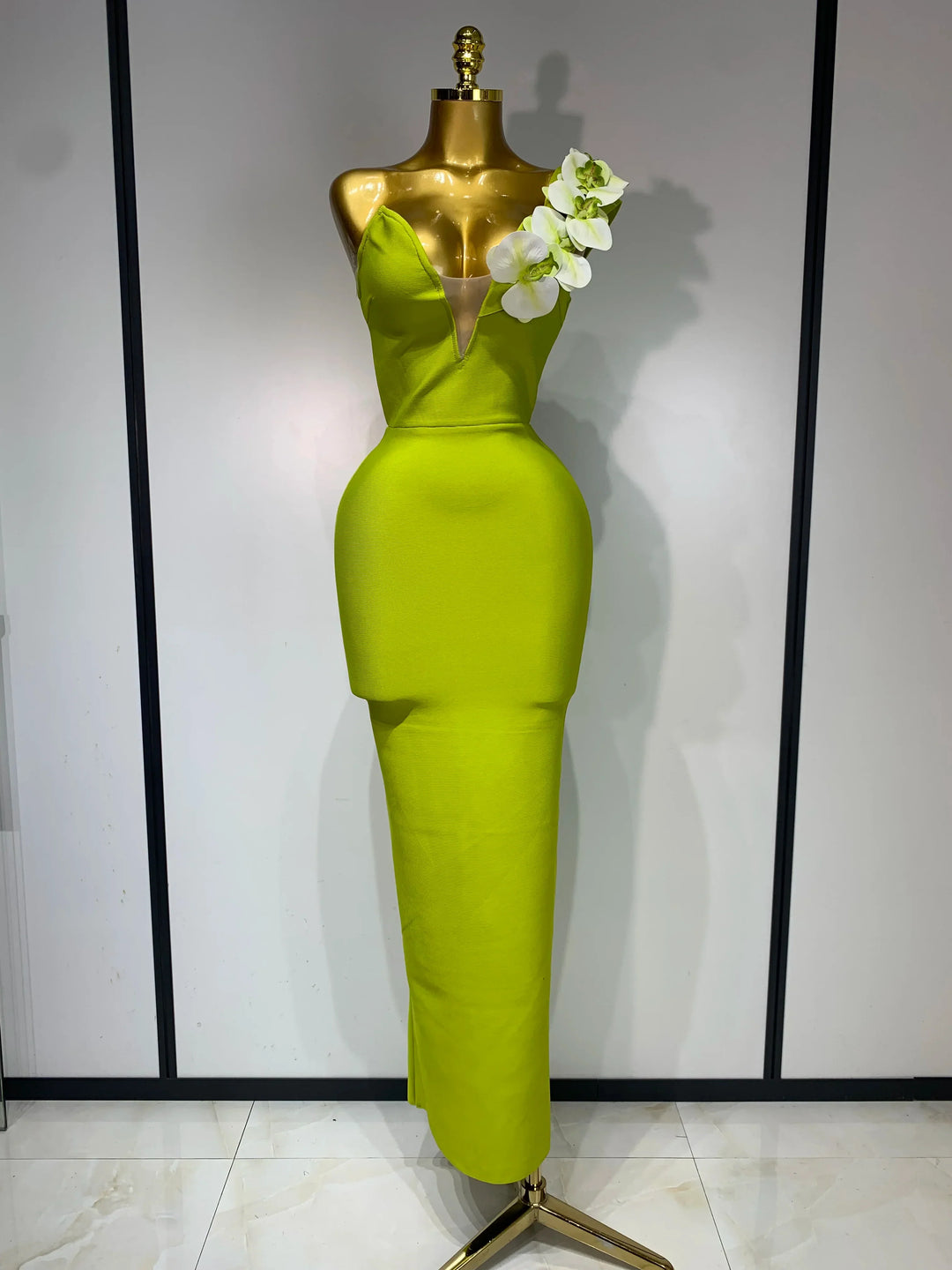 Levoire | Robe Bodycon Bandage Designer vert