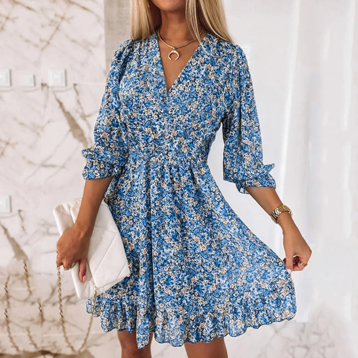 Levoire | Mini-Robe Fleurie Bohème Bleu