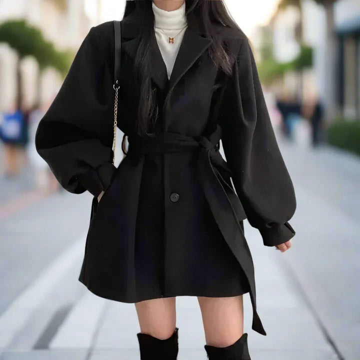 Levoire | Veste Pour Femmes Avec Ceinture Design Élégant Et Moderne Noir
