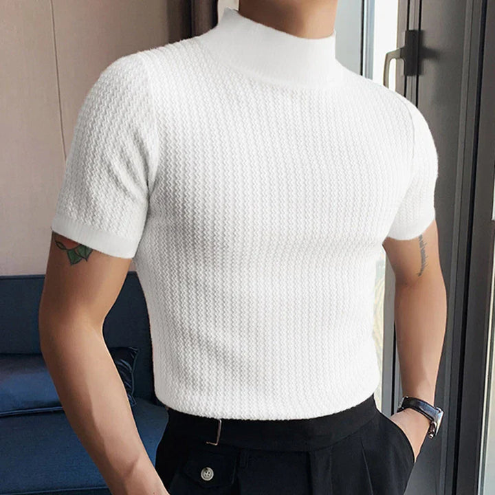 Levoire | T-Shirt En Tricot Élégant Avec Col Haut Pour Hommes