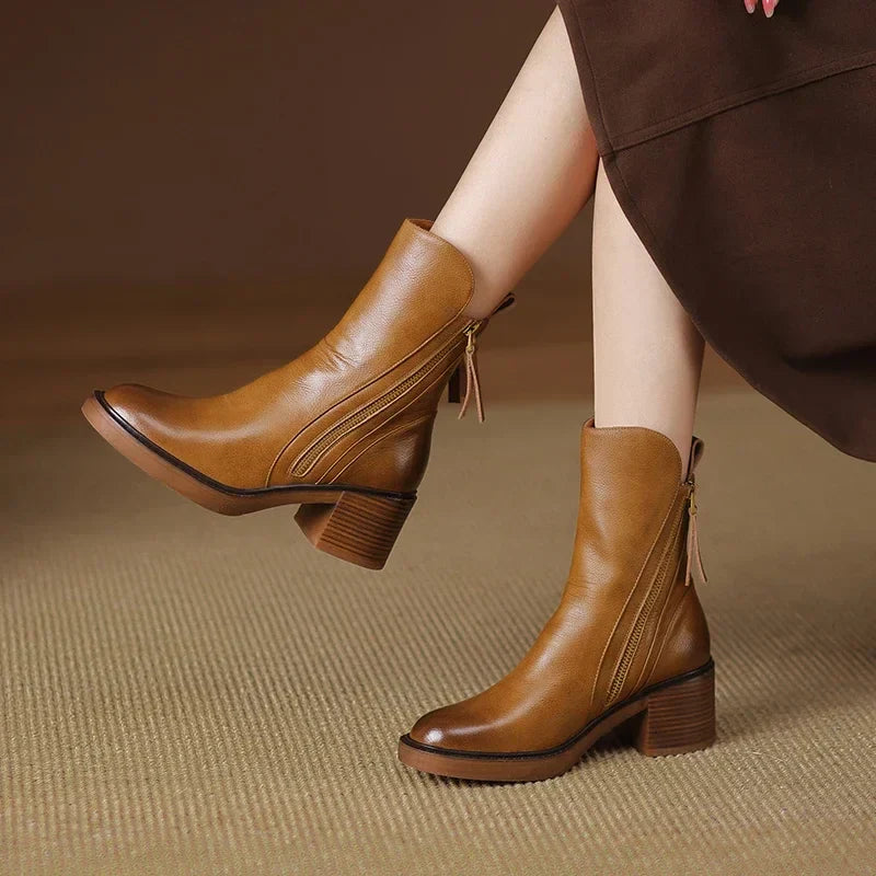 Levoire | Bottes En Cuir Classiques À Talons Braun