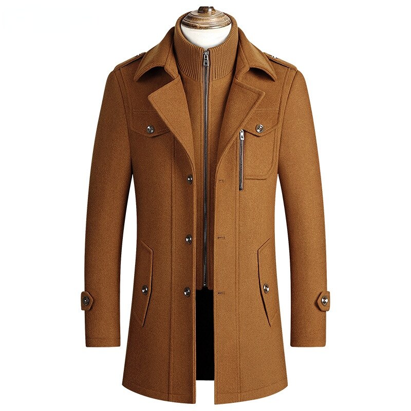 Levoire | Manteau de prestige en laine vierge Brun noix