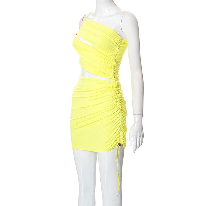 Levoire | Robe Mini À Dos Creux Jaune