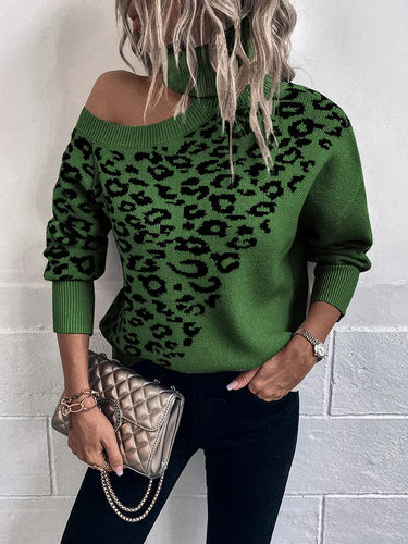 Levoire | Off Shoulder Pullover Avec Motif Léopard