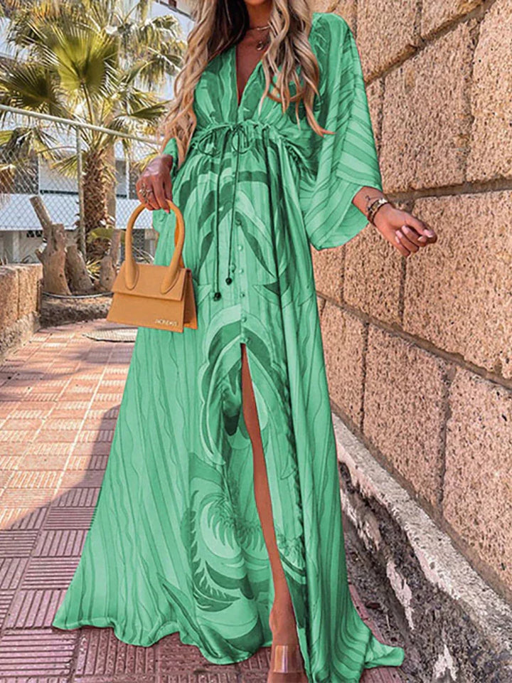 Levoire | Robe De Plage Imprimée Élégante Vert