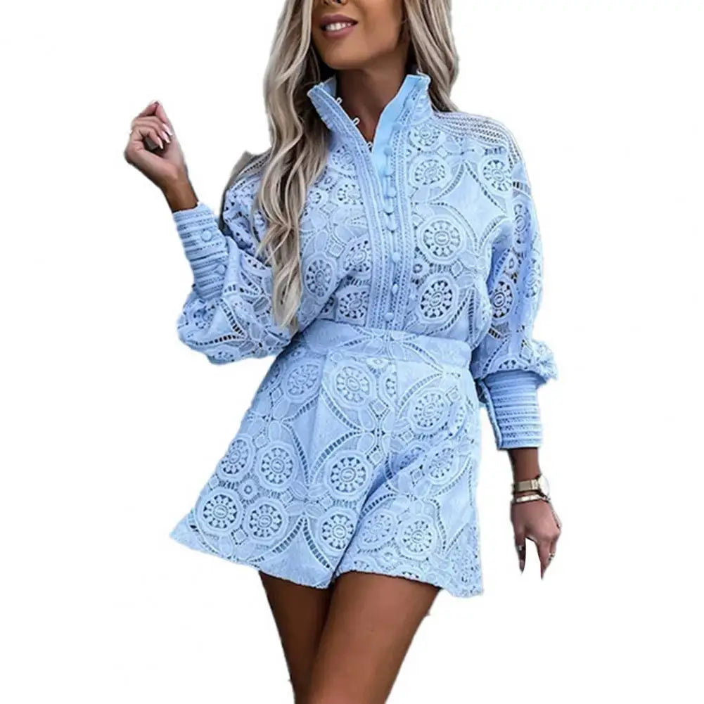 Levoire | Luxe Ensemble Brodé Pour Femme Pour Style D'Été Bleu clair