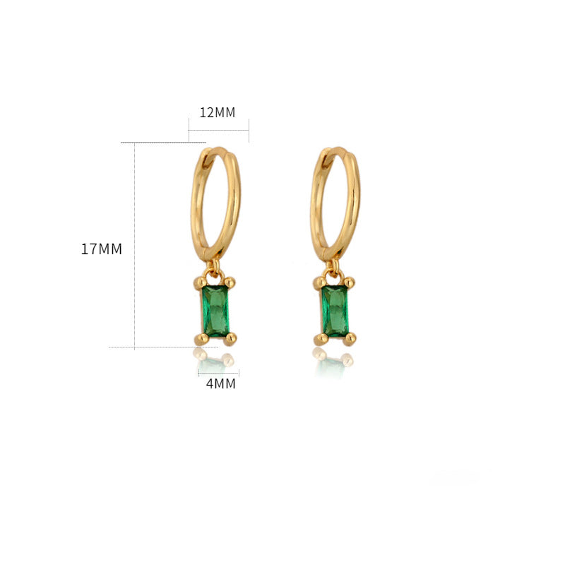 Levoire | Boucles D'Oreilles Carrées En Zircon Élégant