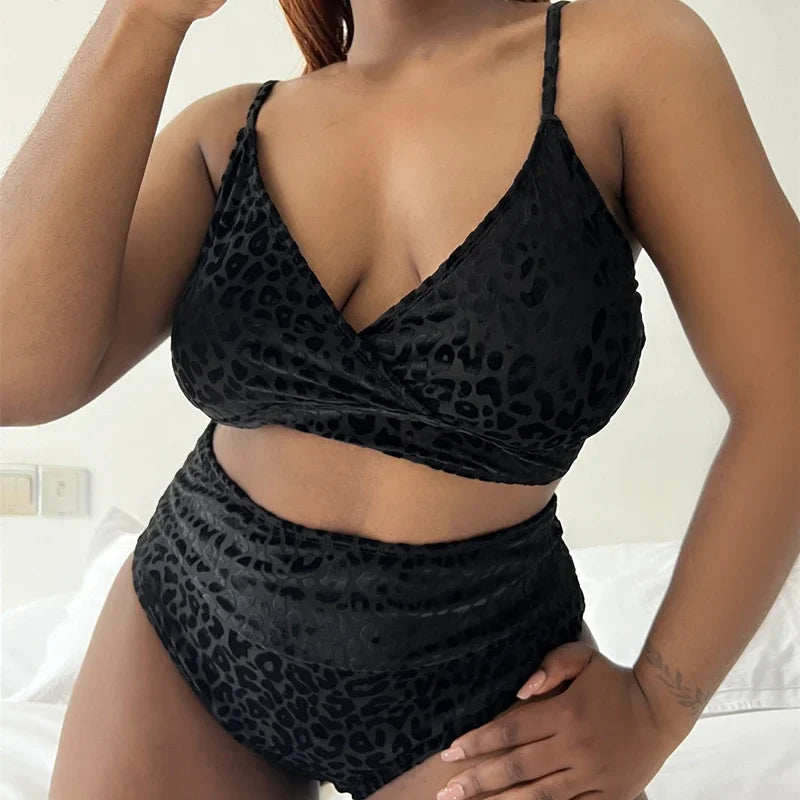 Levoire | Ensemble Bikini Léopard Grande Taille Noir