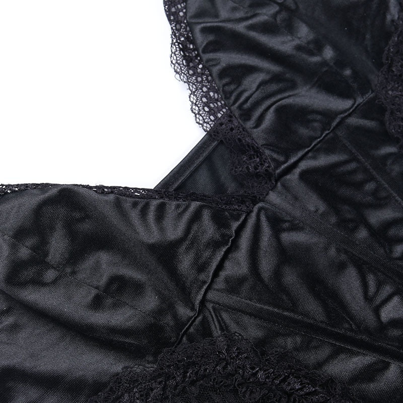 Levoire | Zip Sans Bretelles Profond V-Lace Dos Nu Mini Robe