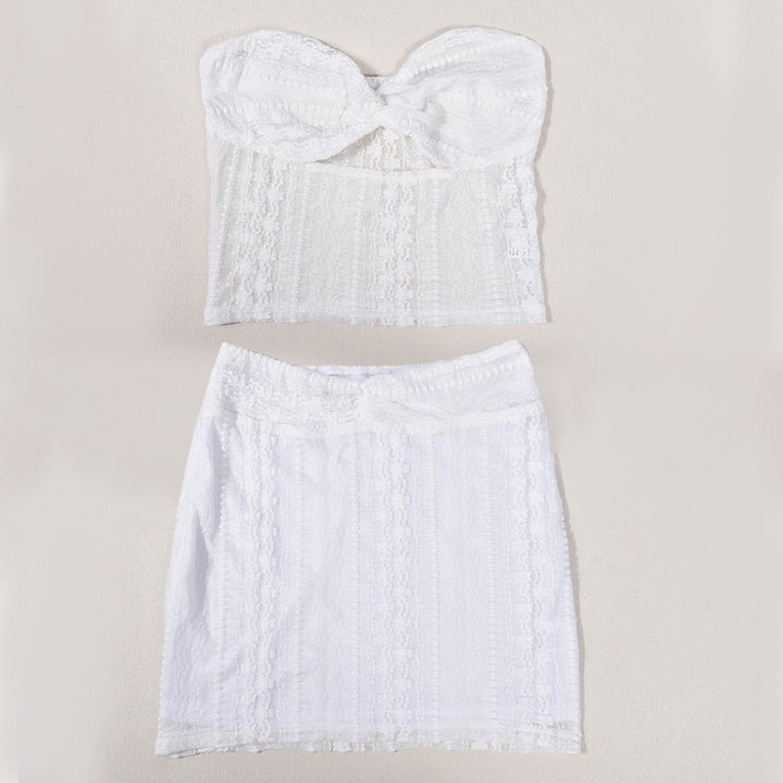 Levoire | Spiss-Hollow-Sans Bretelles Crop Top & Minijupe Ensemble