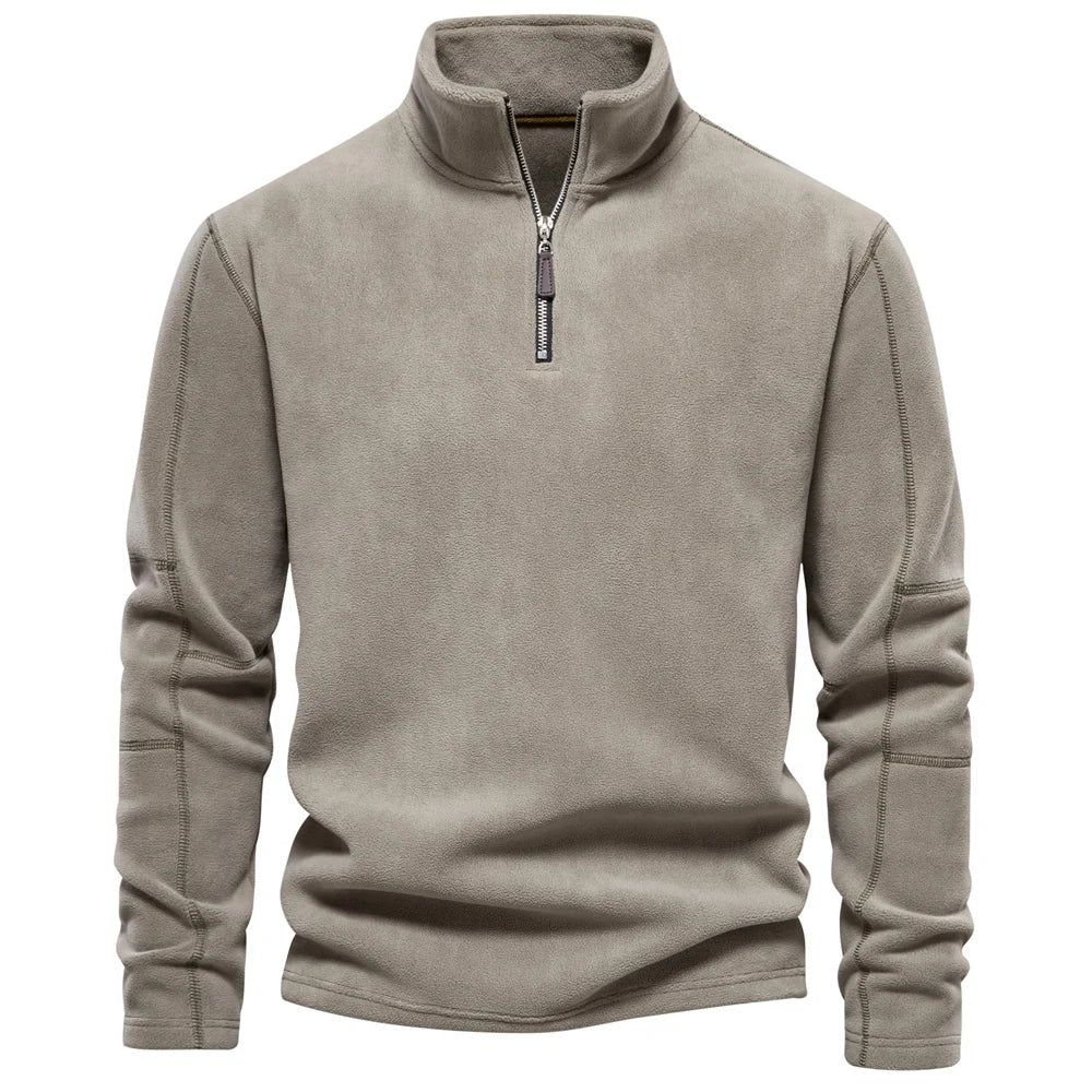 Levoire | Pull À Col Zip En Laine À Manches Longues Gris