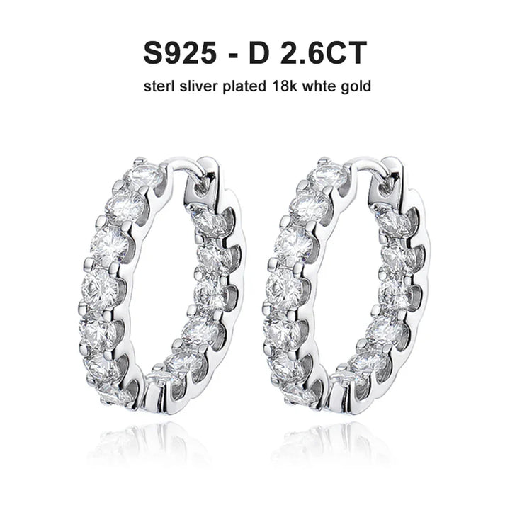 Levoire | Boucles Hoop Moissanite 2,6Ct Blanc