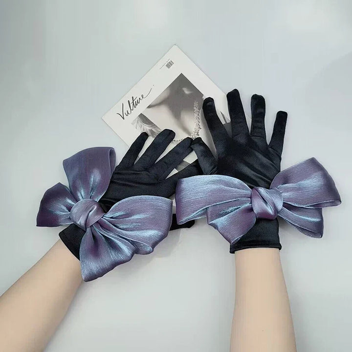 Levoire | Récolte Vintage Gants Courts En Satin Noir Hepburn Noir E Taille unique
