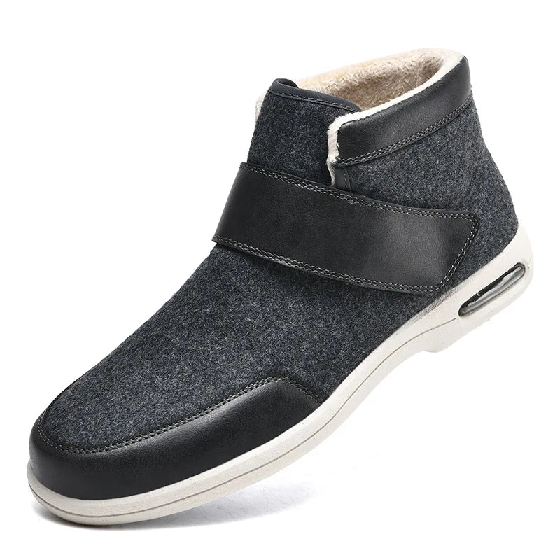 Levoire | Confortable Chaussure Large Pour Les Pieds Enflés Avec Fermeture Velcro Pour Hommes