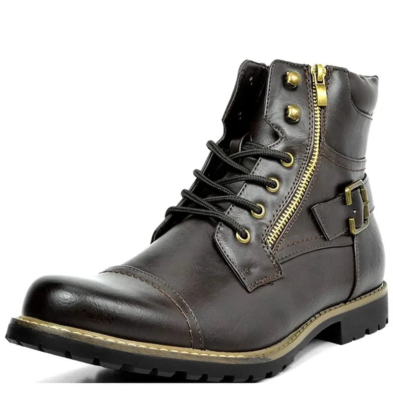 Levoire | Bottes En Cuir À Lacets Constable Marron foncé