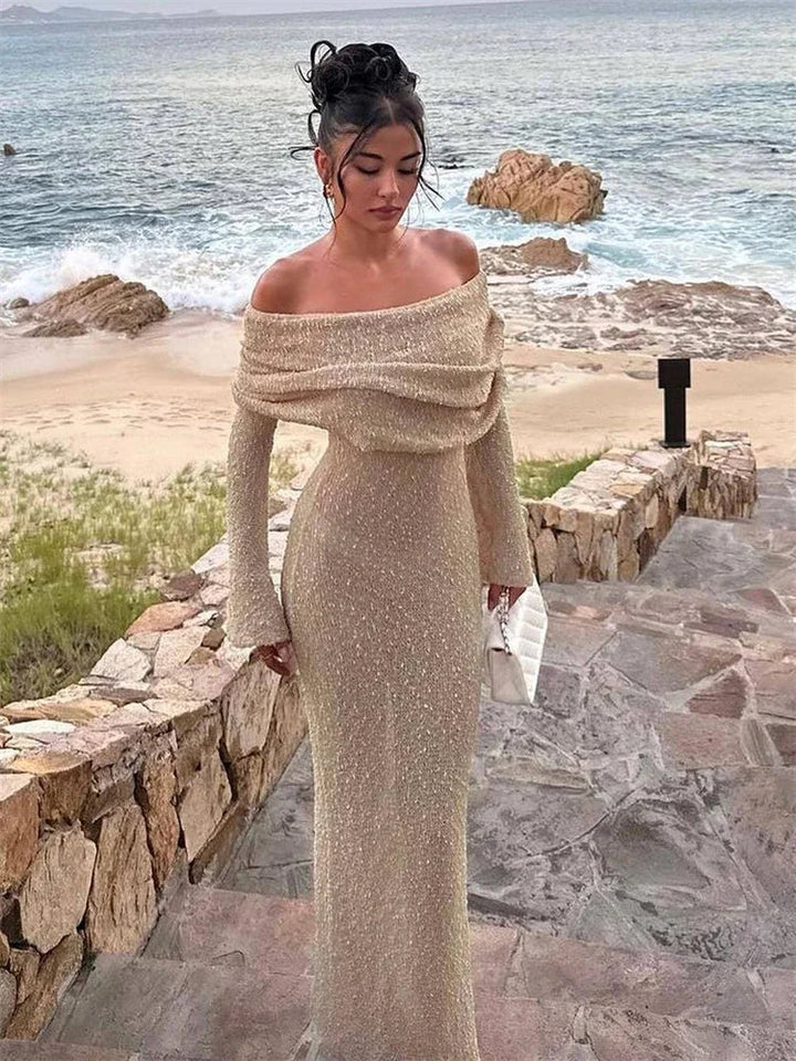 Levoire | Robe maxi à épaules dénudées Khaki