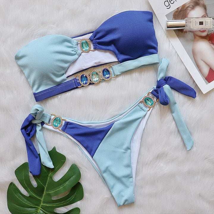Levoire | Bikini Brillant, Scintillant & Sexy Bleu