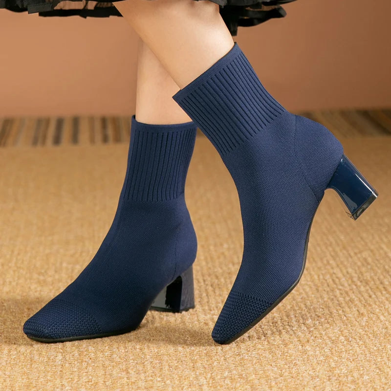 Levoire | Collants Antidérapants Confortables Avec Des Talons Hauts Bleu