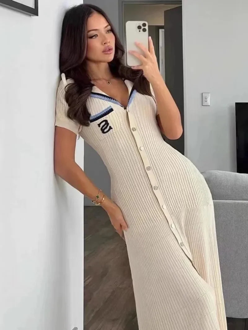 Levoire | Élégante Robe Maxi Tricotée Slim