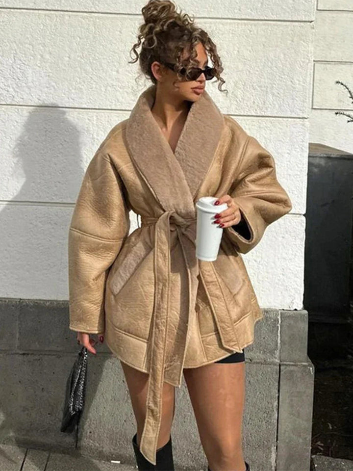Levoire | Veste Confortable Et Élégante Avec Ceinture Ajustable Braun