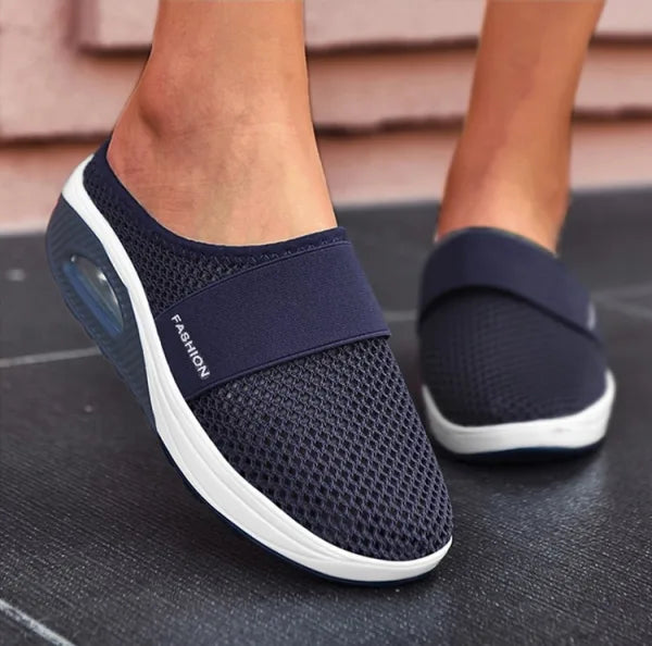 Levoire | Chaussures Compensées À Enfiler Orthopédiques Pour Femmes Bleu marine