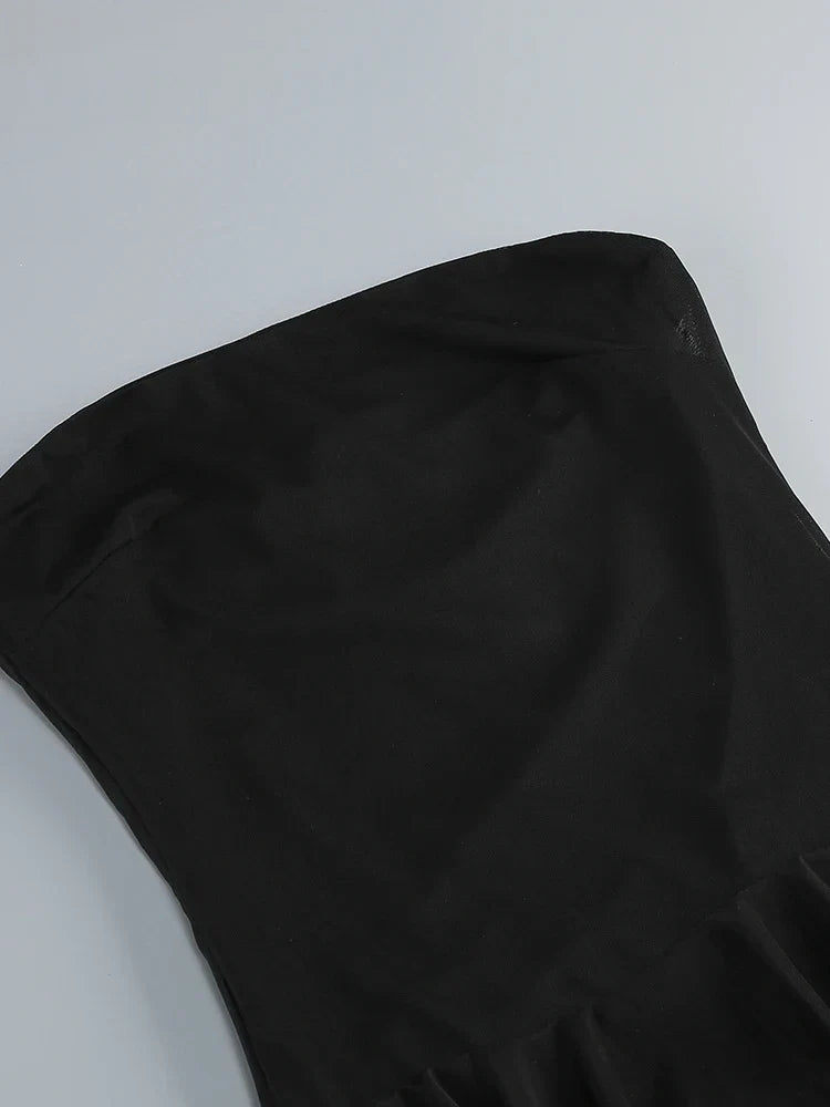 Levoire | Robe Longue Sexy Sans Bretelles Rü Schenschichtungen Patchwork