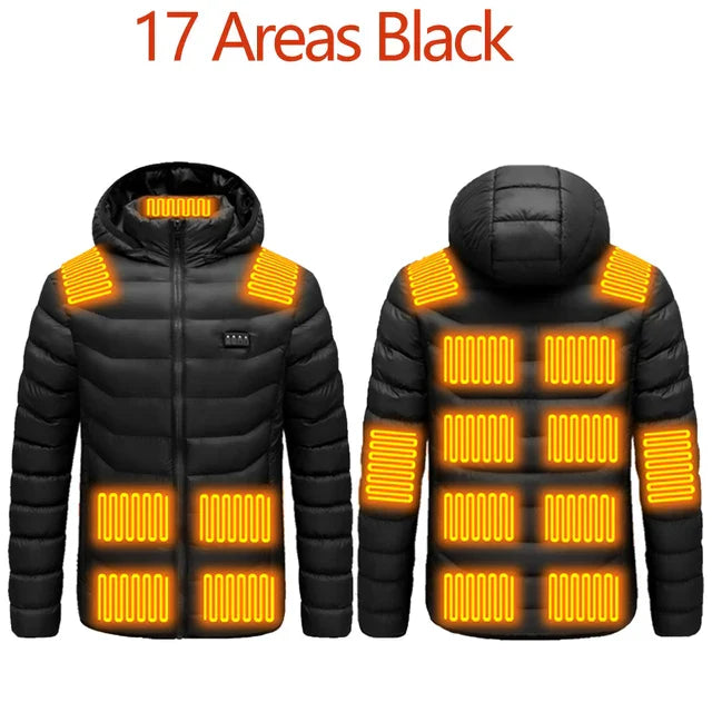 Levoire | Veste Chauffante Usb Intelligente Pour Homme 17 Zones noires