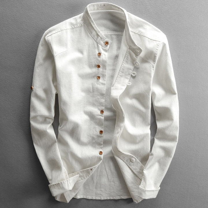 Levoire | Chemise Pour Homme À Manches Longues Décontractée Avec Plusieurs Boutons Blanc