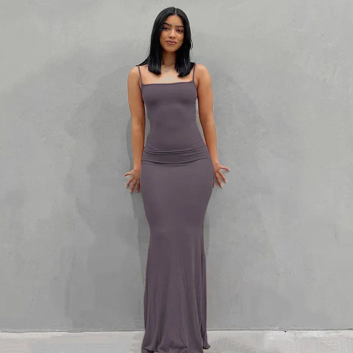 Levoire | Robe Maxi Slim Lila-Sans manches