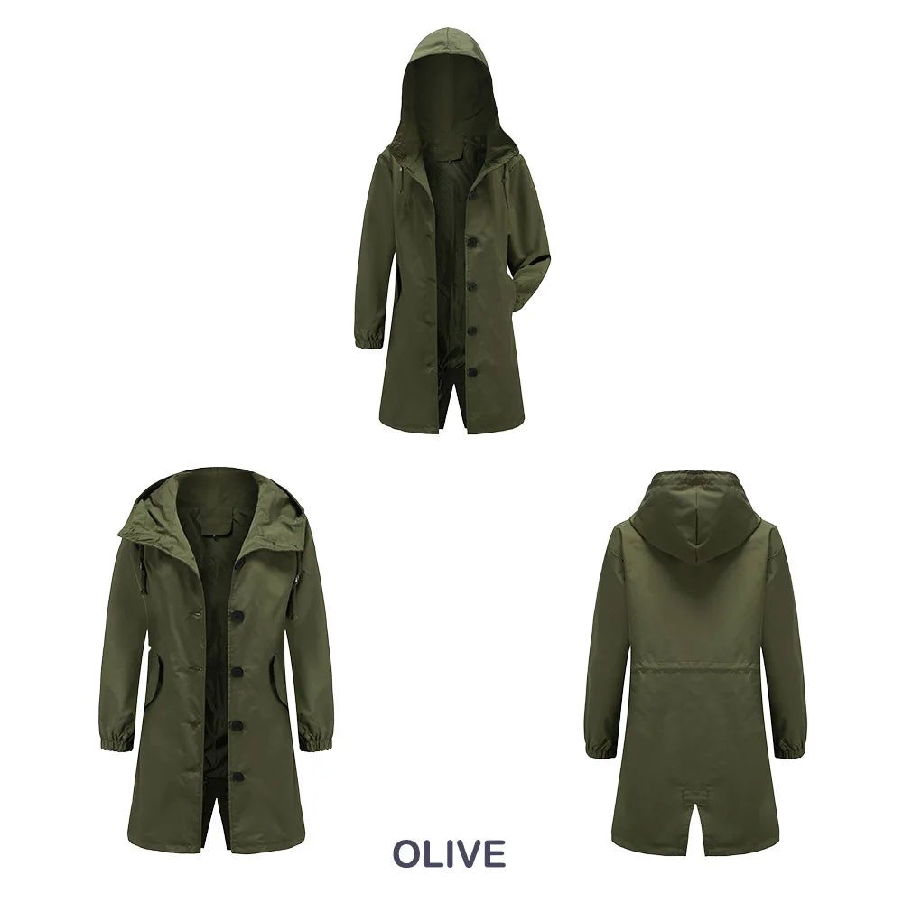 Levoire | Trench-Coat Avec Capuche Et Boutons Vert
