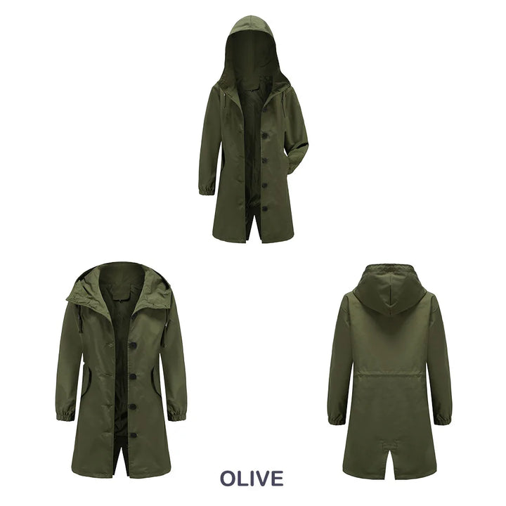 Levoire | Trench-Coat Avec Capuche Et Boutons Vert
