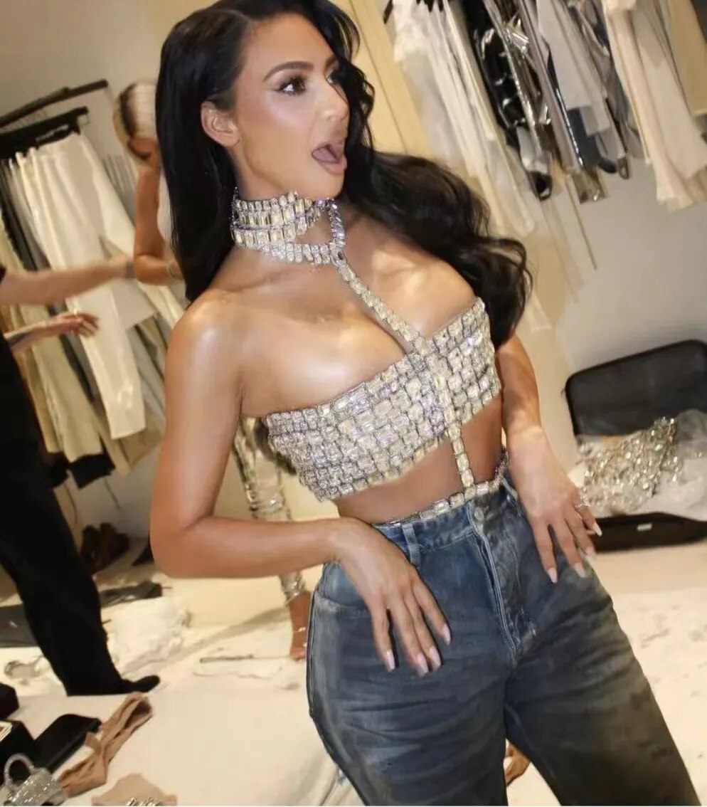 Levoire | Mode Célébrité Top À Dos Nu Argent