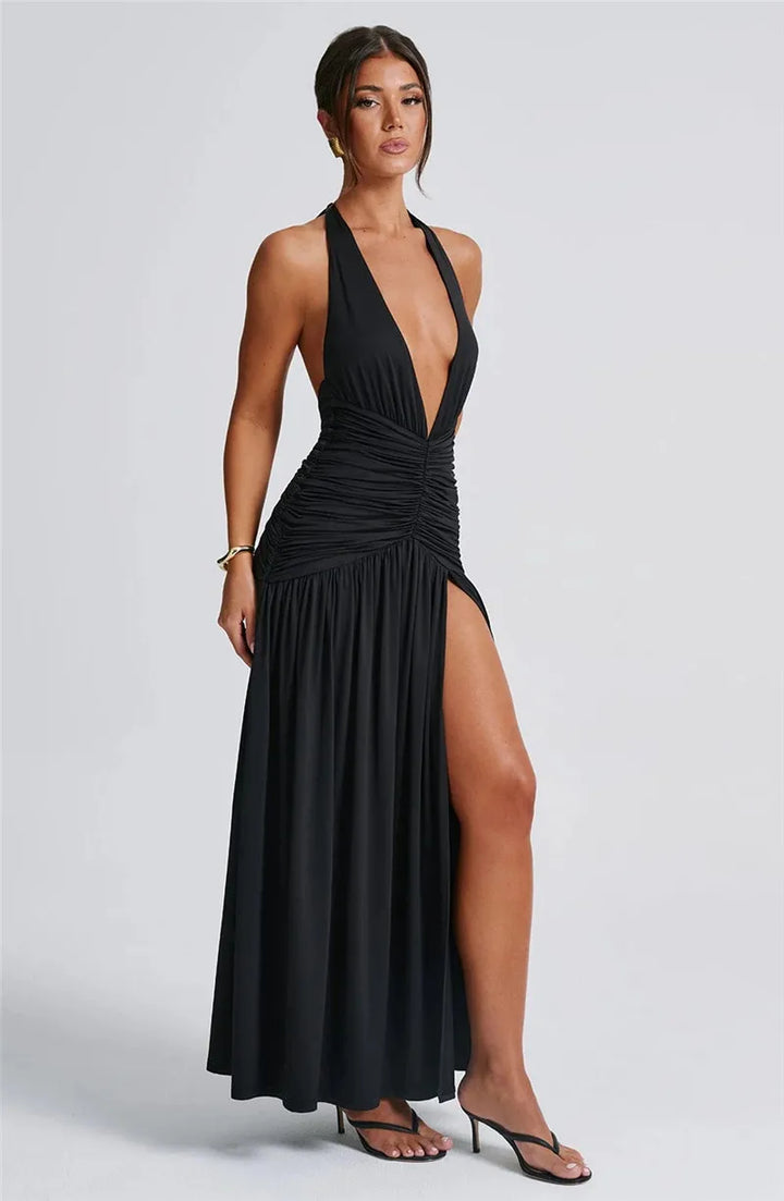 Levoire | Dos Nu Noyé V-Cuisse Haute Fente Maxi Robes